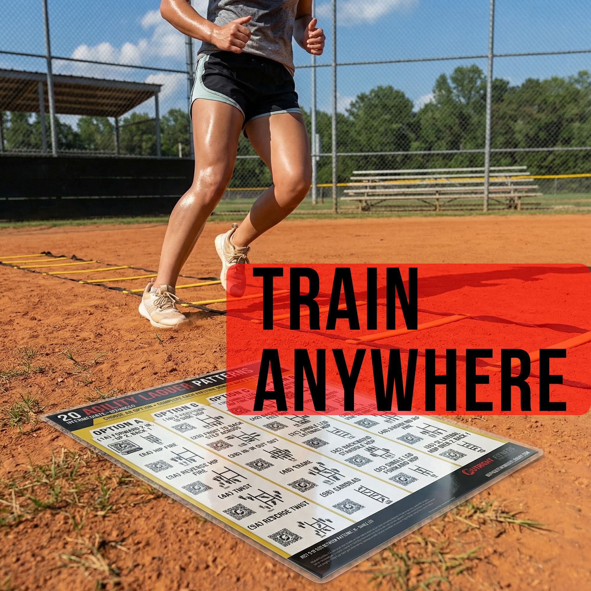 Agility Ladder Compact Workout Chart with Guided Coaching & Progressions - Portable 40-Drill Double-Sided Laminated Speed & Footwork Guide - 8.5x11 - Image 7