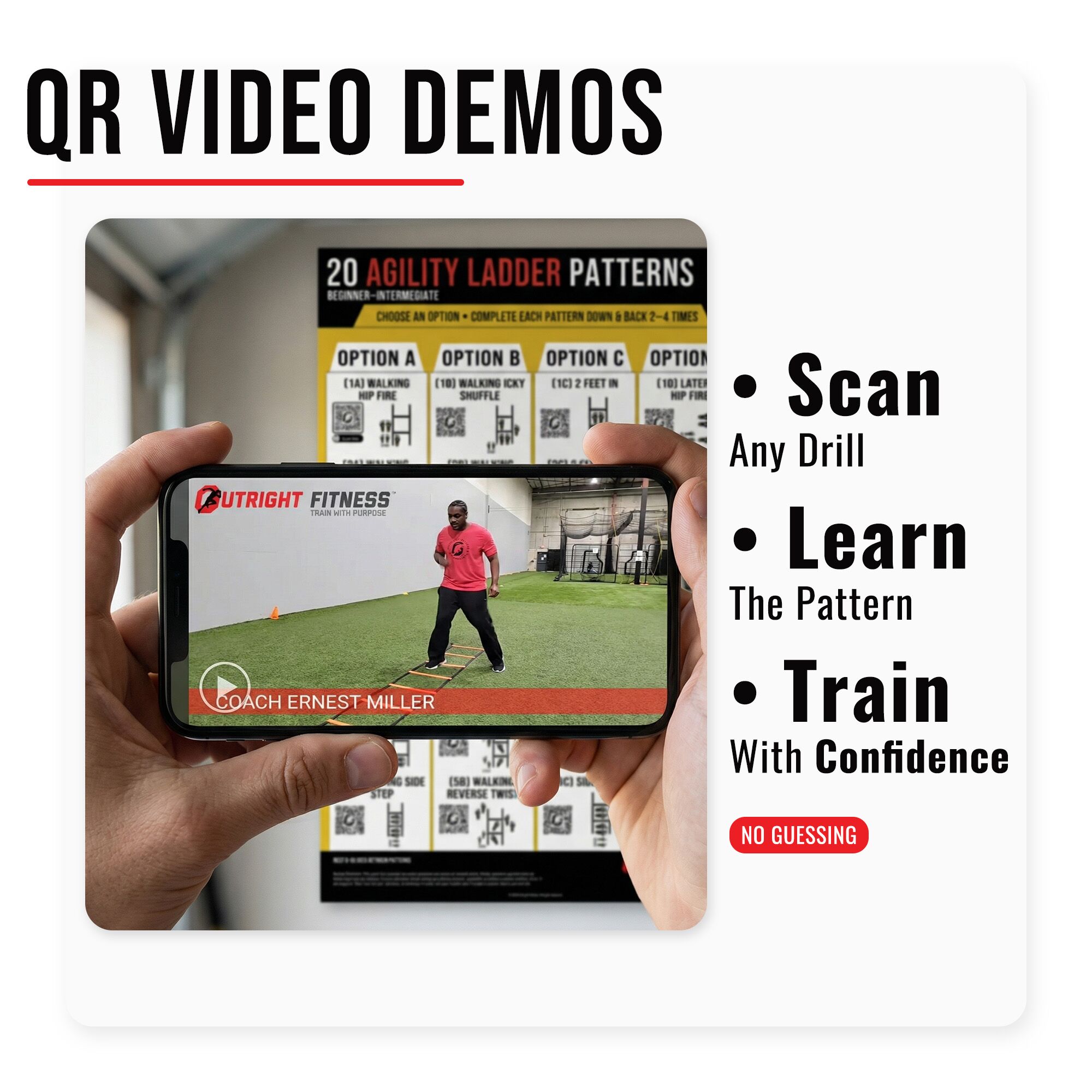 Agility Ladder Drills Poster Bundle – Beginner to Advanced Speed & Footwork Wall Charts with QR Video Demos – 18x24 - Image 7
