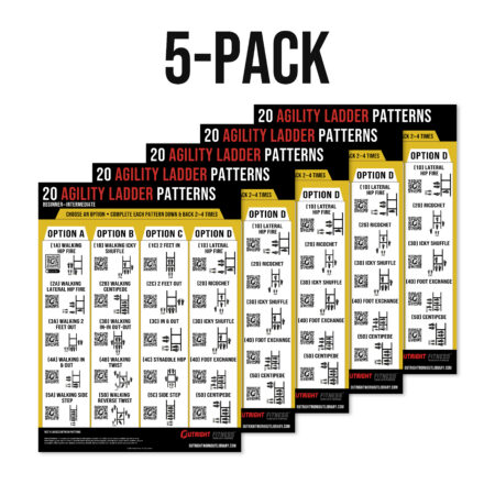 20 Agility Ladder Patterns Workout Wall Chart (18x24) – Beginner–Intermediate or Intermediate–Advanced — 5-Pack