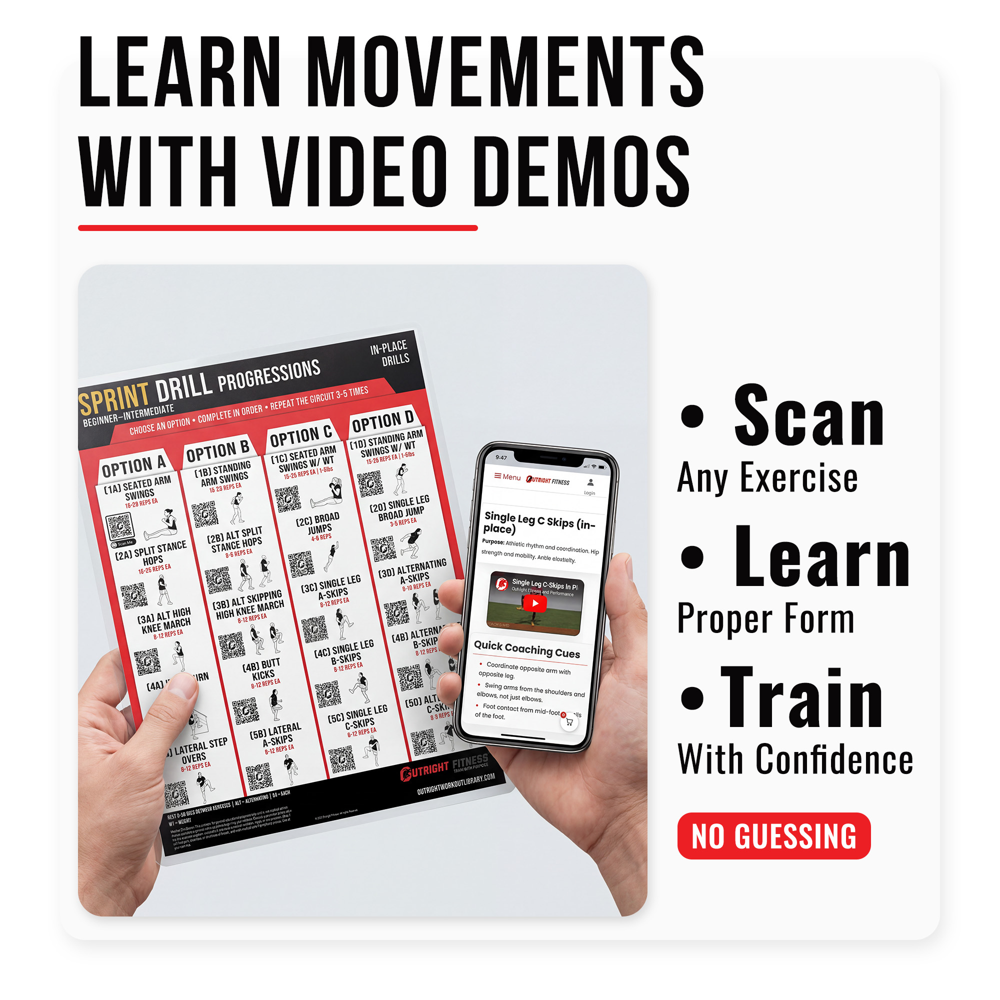 Youth Sprint Drills Compact Chart – Double-Sided Laminated Beginner Speed Training Guide with Acceleration Drills & QR Video Demos – 8.5x11 - Image 7