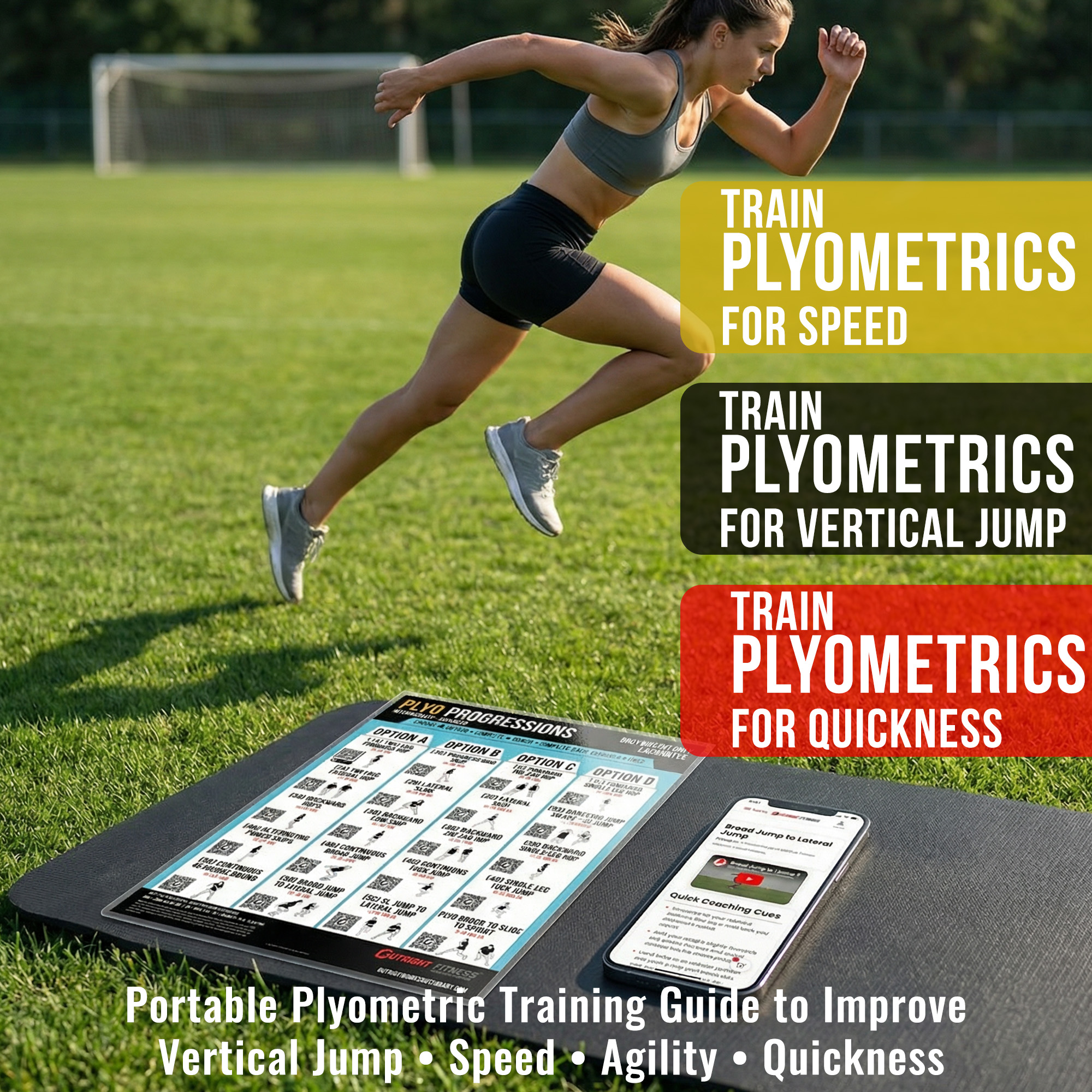 Youth Plyometric Progressions Compact Chart – Double-Sided Laminated Beginner Jump Training Guide with QR Video Demos – 8.5x11 - Image 7